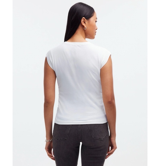 Madewell Side-Cinch Muscle Tee White Size S NWT Basic Capsule Wardrobe Staple - Picture 3 of 13